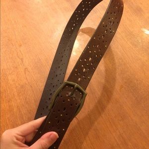 Brown embellished belt